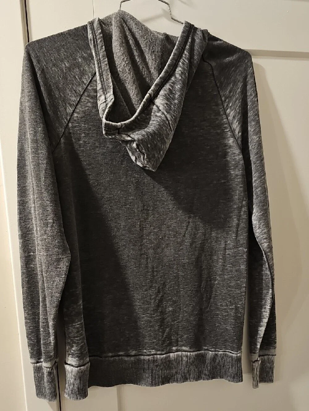 Alternative  UnisexCharcoal Zip-Up Hoodie with Cream Drawstrings